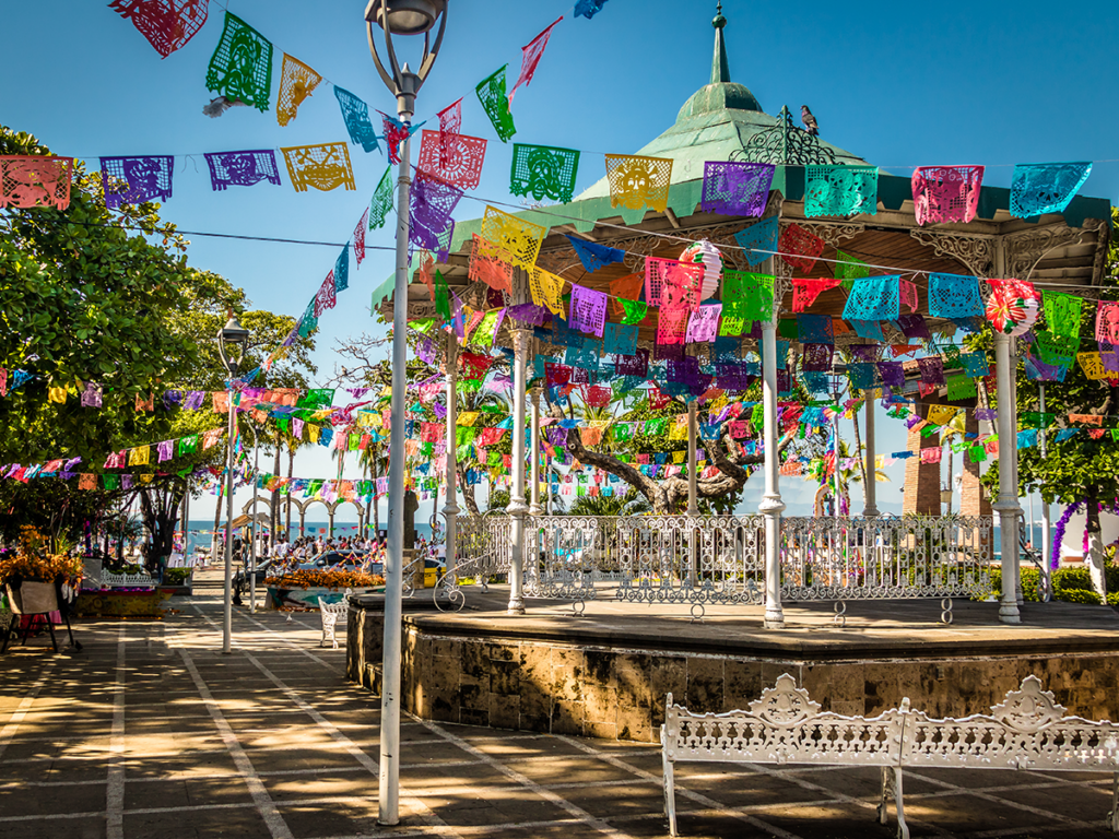 Puerto Vallarta colorful downtown.